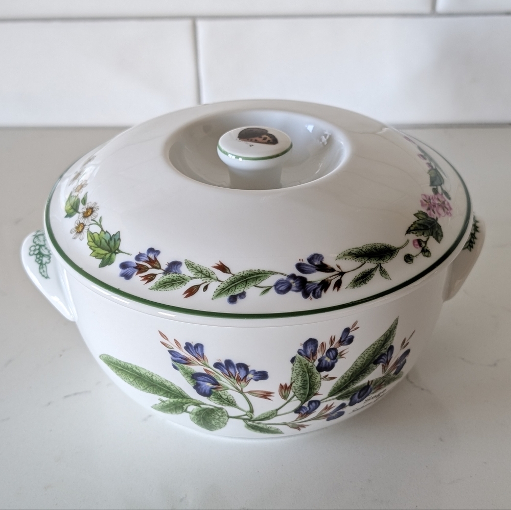 Royal Worcester Herbs Small Tureen Covered Dish Porcelain